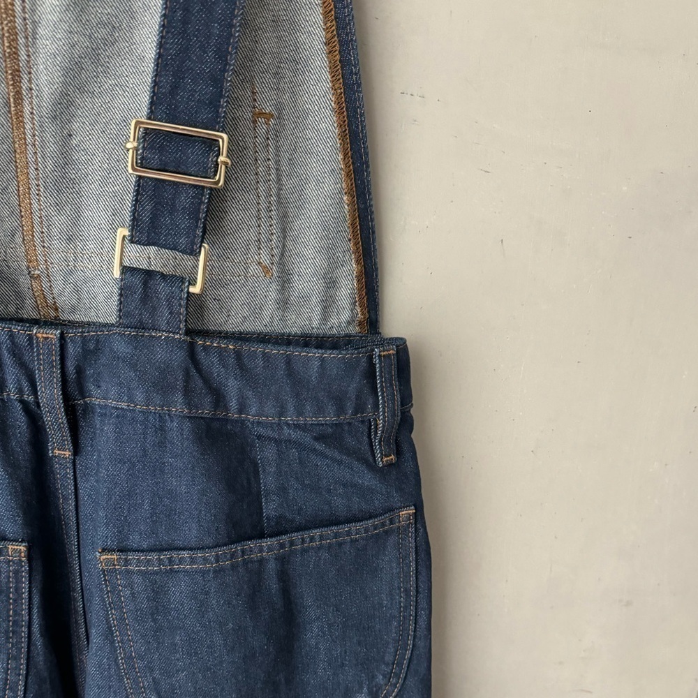 FRAME Le Italian Wide Leg Denim Overalls - Picture 7 of 13